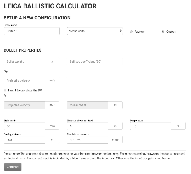 custom calculator leica ballistic tools