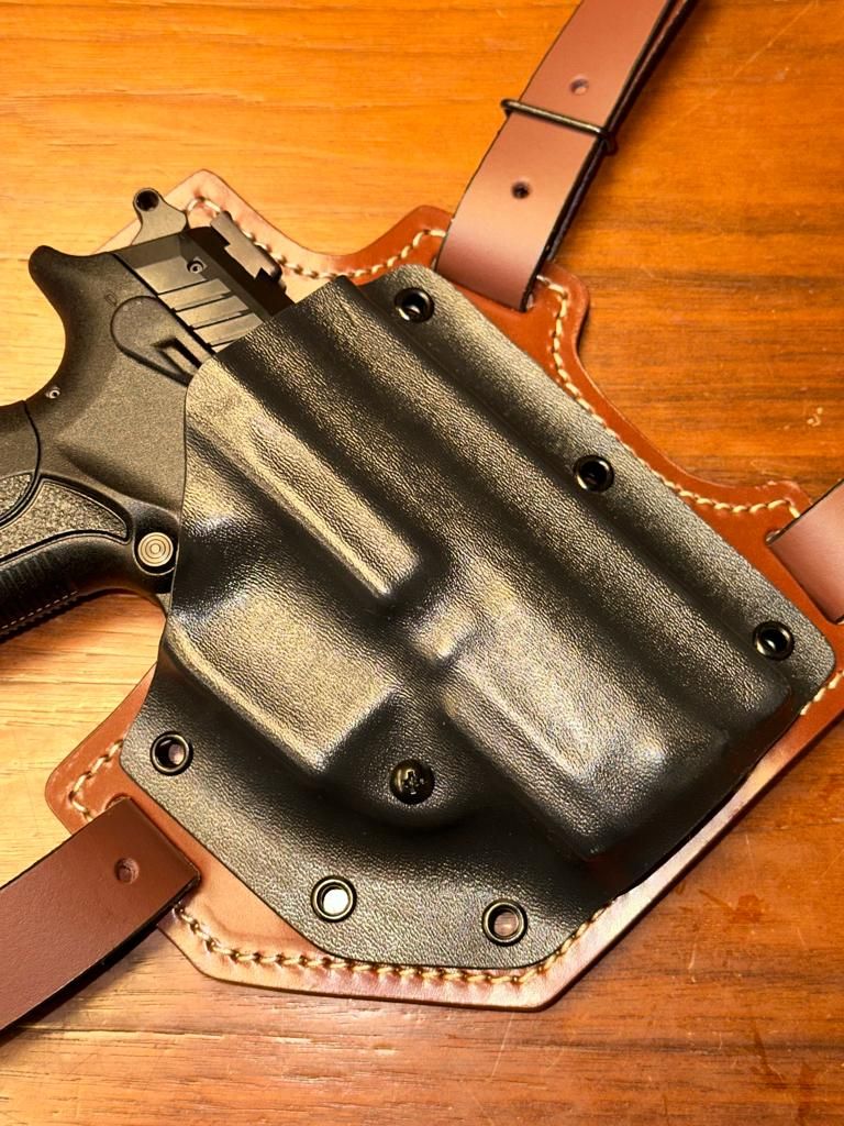 Ham orizontal pentru Grand Power T12M piele/kydex maro